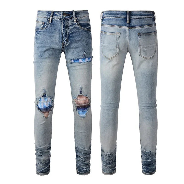 Amiri Men's European and American Designer Stretchy Slim-fit High-street Skinny Jeans.