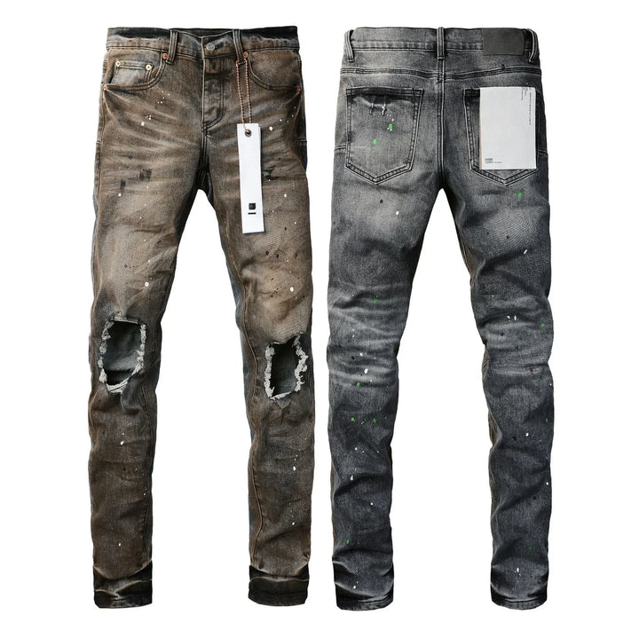 Purples Jeans American High Street Ripped Brands Pants